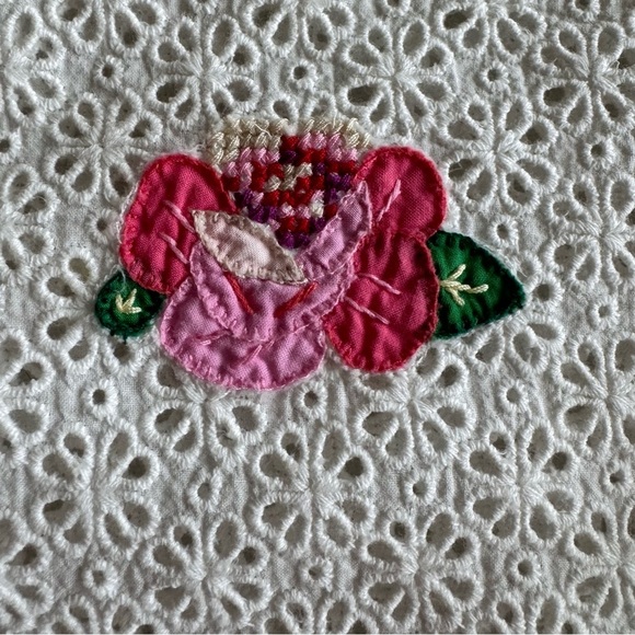 MANOUSH Flower Badge Eyelet Cotton Top Blouse Size 34, US 2 - Picture 6 of 10